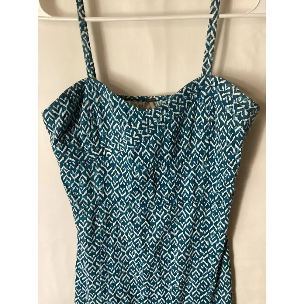 1152 Free People Twist 'N Shout Printed Cami Mini Dress Herringbone Size Small